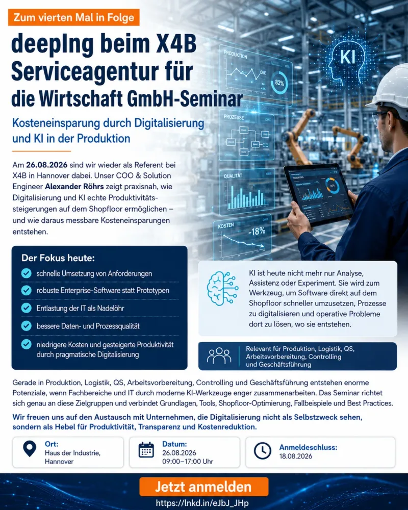 Kosteneinsparung durch Digitalisierung und KI in der Produktion